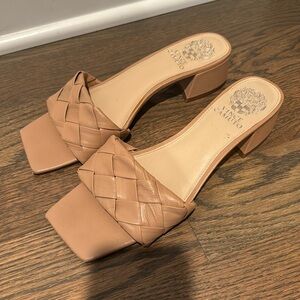 Vince Camuto, beige heeled sandals, size 8